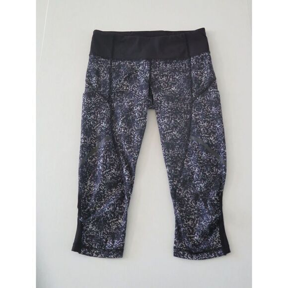 Lululemon 4 Hop To It Crop Full-On Luxtreme Rocky Road Black Mint Purple EUC! - Picture 1 of 12